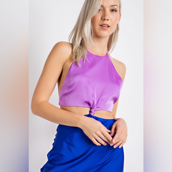 Edit by nine TD2287 color block cutout mock neck maxi dress - Picture 2 of 5